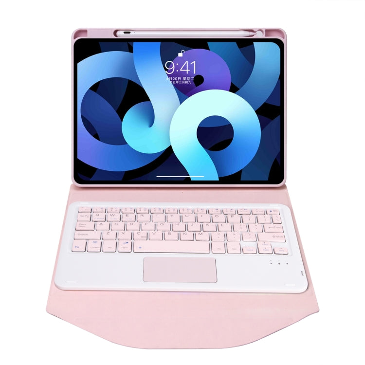 Z098B-A Pen Slot Touchpad Bluetooth Keyboard Leather Tablet Case For iPad Air 10.9 2022/2020(Pink) - For iPad Air by PMC Jewellery | Online Shopping South Africa | PMC Jewellery