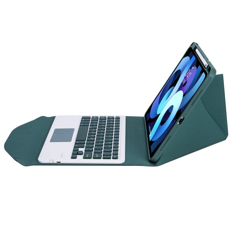 Z098B-A Pen Slot Touchpad Bluetooth Keyboard Leather Tablet Case For iPad Air 10.9 2022/2020(Green) - For iPad Air by PMC Jewellery | Online Shopping South Africa | PMC Jewellery