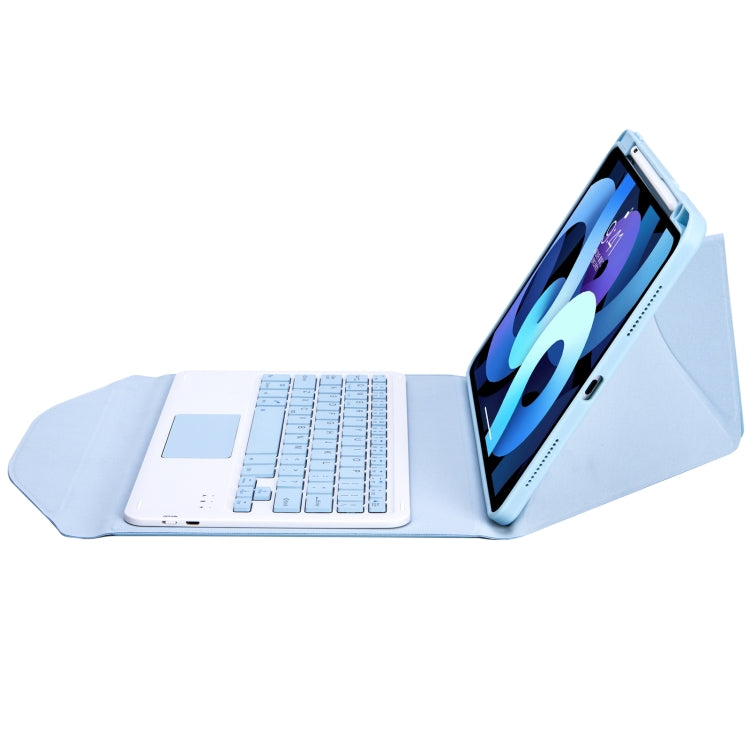 Z098B-A Pen Slot Touchpad Bluetooth Keyboard Leather Tablet Case For iPad Air 10.9 2022/2020(Sky Blue) - For iPad Air by PMC Jewellery | Online Shopping South Africa | PMC Jewellery