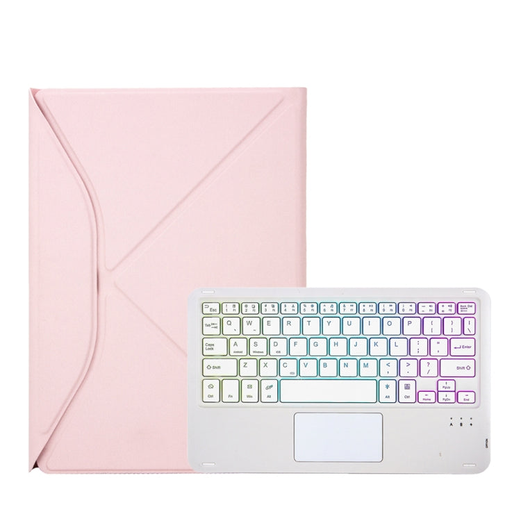 Z098B-AS Pen Slot Touchpad Backlight Bluetooth Keyboard Leather Tablet Case For iPad Air 10.9 2022/2020(Pink) - For iPad Air by PMC Jewellery | Online Shopping South Africa | PMC Jewellery