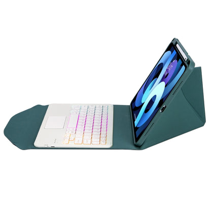 Z098B-AS Pen Slot Touchpad Backlight Bluetooth Keyboard Leather Tablet Case For iPad Air 10.9 2022/2020(Green) - For iPad Air by PMC Jewellery | Online Shopping South Africa | PMC Jewellery