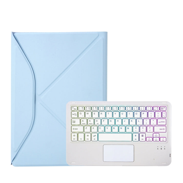 Z098B-AS Pen Slot Touchpad Backlight Bluetooth Keyboard Leather Tablet Case For iPad Air 10.9 2022/2020(Sky Blue) - For iPad Air by PMC Jewellery | Online Shopping South Africa | PMC Jewellery