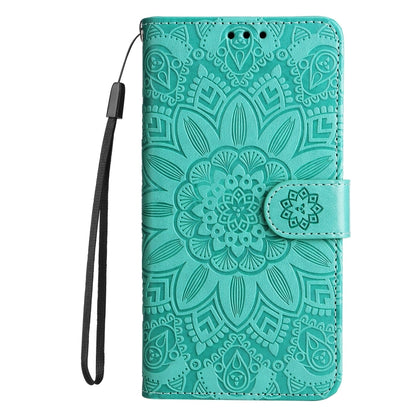 For Honor Magic4 / Magic4 Pro Embossed Sunflower Leather Phone Case(Green) - Honor Cases by PMC Jewellery | Online Shopping South Africa | PMC Jewellery