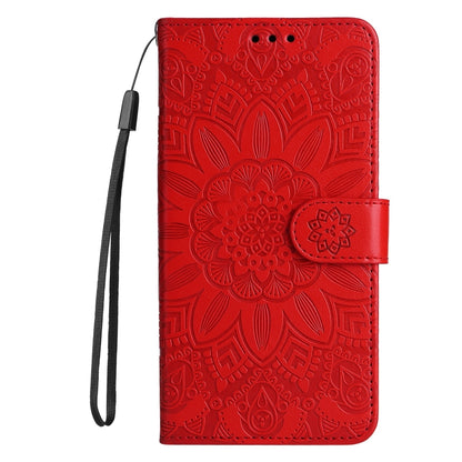 For OPPO Realme 9i / A36 4G / A76 4G Embossed Sunflower Leather Phone Case(Red) - Realme Cases by PMC Jewellery | Online Shopping South Africa | PMC Jewellery | Buy Now Pay Later Mobicred