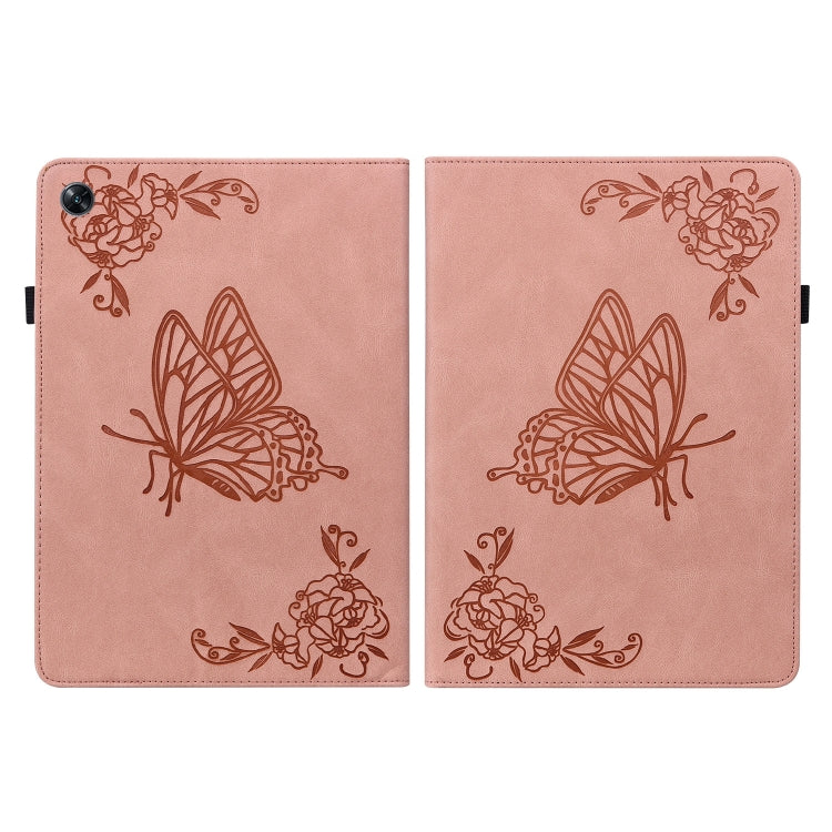For OPPO Pad Air Butterfly Flower Embossed Leather Tablet Case(Rose Gold) - OPPO by PMC TechLife | Online Shopping South Africa | PMC TechLife | Buy Now Pay Later Mobicred
