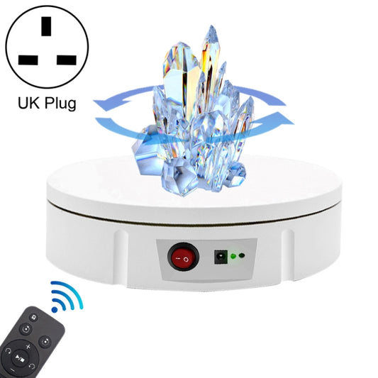 22cm Charging Rotating Display Stand Video Shooting Turntable, Load: 50kg, Power Plug:UK Plug(White) -  by PMC Jewellery | Online Shopping South Africa | PMC Jewellery | Buy Now Pay Later Mobicred