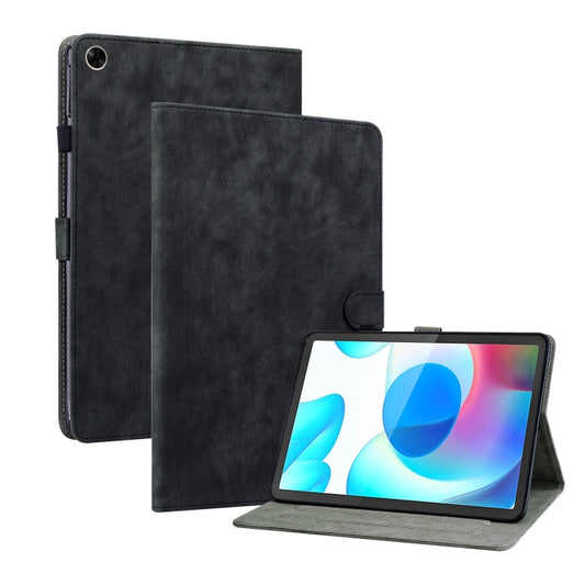 For Realme Pad 10.4 Tiger Pattern PU Tablet Case(Black) - Realme by PMC Jewellery | Online Shopping South Africa | PMC Jewellery | Buy Now Pay Later Mobicred