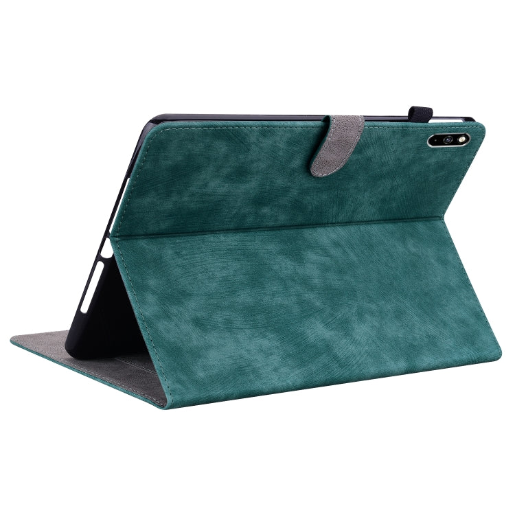 For Huawei MatePad Pro 10.8 2021/2018 Tiger Pattern PU Tablet Case(Dark Green) - Huawei by PMC TechLife | Online Shopping South Africa | PMC TechLife | Buy Now Pay Later Mobicred