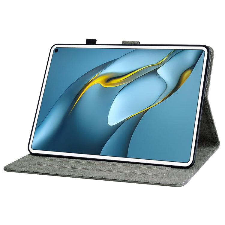 For Huawei MatePad Pro 10.8 2021/2018 Tiger Pattern PU Tablet Case(Dark Green) - Huawei by PMC TechLife | Online Shopping South Africa | PMC TechLife | Buy Now Pay Later Mobicred
