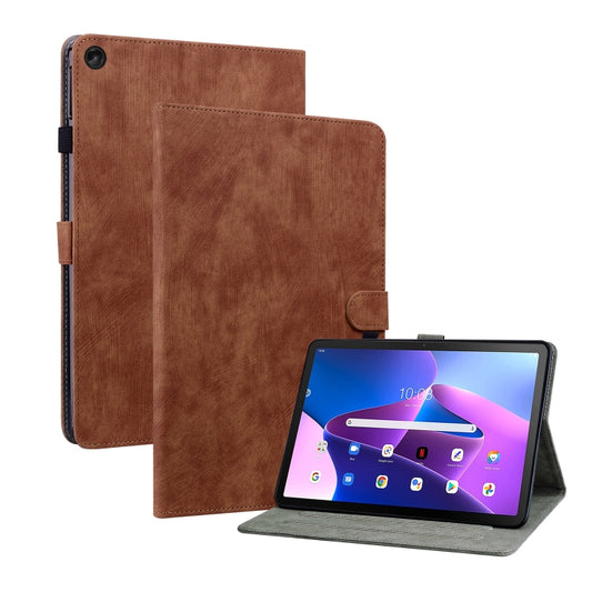 For Lenovo Tab M10 10.1 3rd Gen Tiger Pattern PU Tablet Case(Brown) - Lenovo by PMC Jewellery | Online Shopping South Africa | PMC Jewellery | Buy Now Pay Later Mobicred