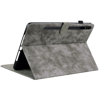 For Samsung Galaxy Tab S9 Tiger Pattern Flip Leather Tablet Case(Grey) - Galaxy Tab S9 Cases by PMC Jewellery | Online Shopping South Africa | PMC Jewellery | Buy Now Pay Later Mobicred