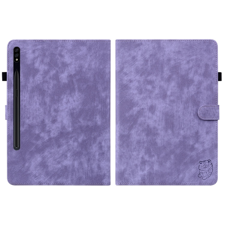 For Samsung Galaxy Tab S9+ Tiger Pattern Flip Leather Tablet Case(Purple) - Galaxy Tab S9+ Cases by PMC Jewellery | Online Shopping South Africa | PMC Jewellery | Buy Now Pay Later Mobicred