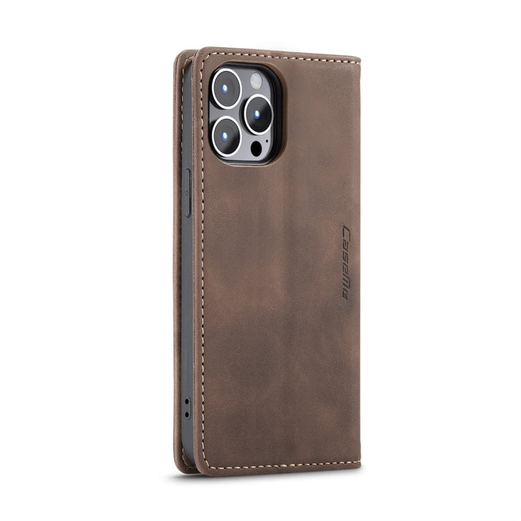 For iPhone 14 Pro Max CaseMe-013 Multifunctional Retro Frosted Leather Phone Case (Coffee) - iPhone 14 Pro Max Cases by CaseMe | Online Shopping South Africa | PMC Jewellery | Buy Now Pay Later Mobicred