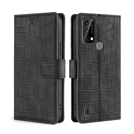 For Blackview A50 Skin Feel Crocodile Magnetic Clasp Leather Phone Case(Black) - More Brand by PMC Jewellery | Online Shopping South Africa | PMC Jewellery