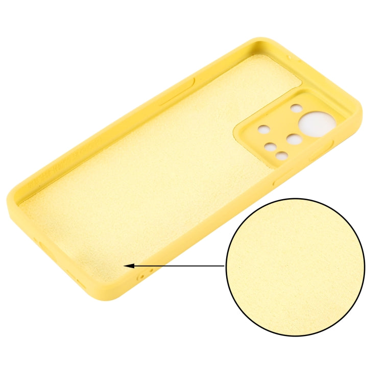 For OnePlus Nord 2T Pure Color Liquid Silicone Shockproof Phone Case(Yellow) - OnePlus Cases by PMC Jewellery | Online Shopping South Africa | PMC Jewellery | Buy Now Pay Later Mobicred