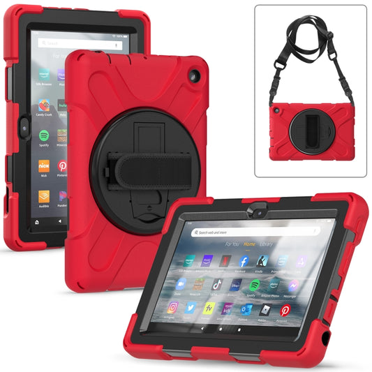 For Amazon Kindle Fire 7 2022 Hard PC Soft Silicone Full Body Tablet Case(Red) - Amazon by PMC Jewellery | Online Shopping South Africa | PMC Jewellery | Buy Now Pay Later Mobicred