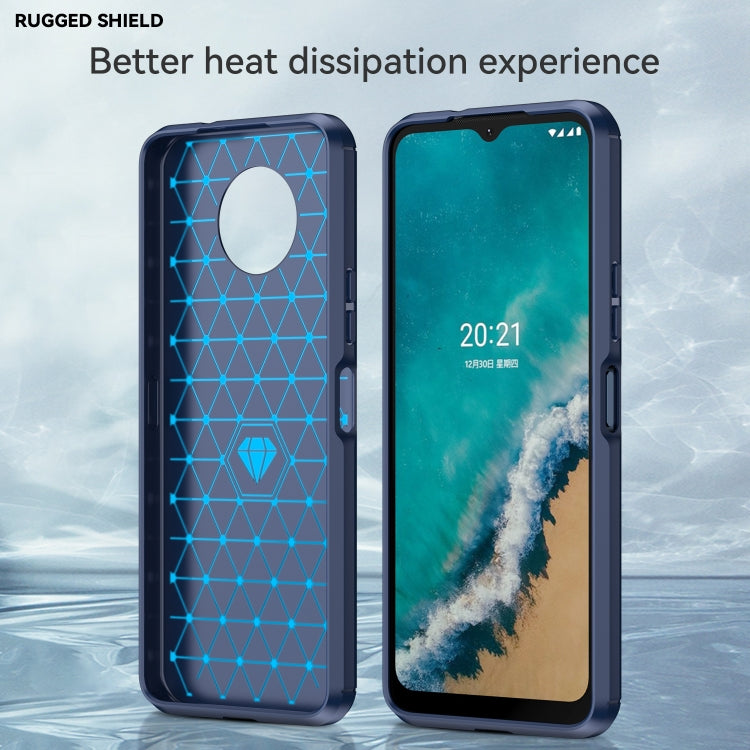 For Nokia G50 Brushed Texture Carbon Fiber TPU Phone Case(Blue) - Nokia Cases by PMC TechLife | Online Shopping South Africa | PMC TechLife | Buy Now Pay Later Mobicred