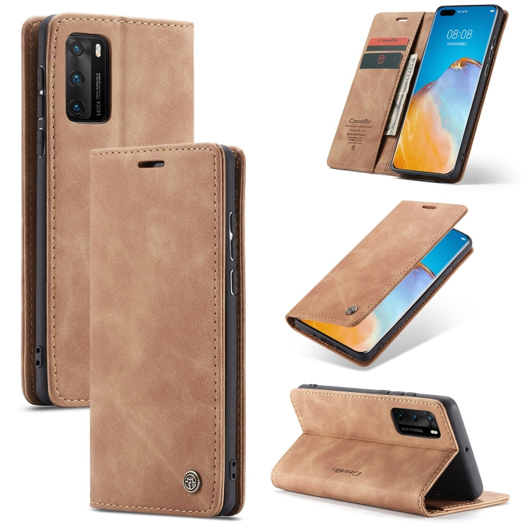 For Huawei P40 CaseMe-013 Multifunctional Horizontal Flip Leather Case with Card Slot & Holder & Wallet(Brown) - Huawei Cases by CaseMe | Online Shopping South Africa | PMC Jewellery | Buy Now Pay Later Mobicred