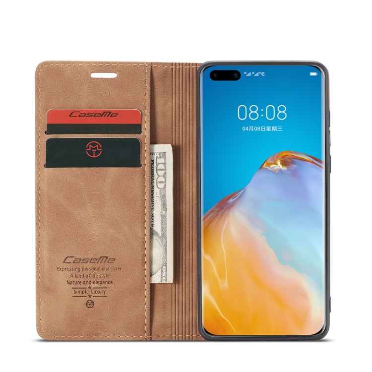 For Huawei P40 CaseMe-013 Multifunctional Horizontal Flip Leather Case with Card Slot & Holder & Wallet(Brown) - Huawei Cases by CaseMe | Online Shopping South Africa | PMC Jewellery | Buy Now Pay Later Mobicred