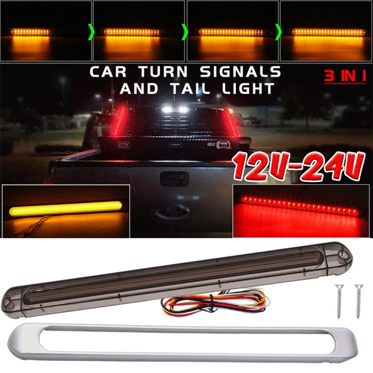 2 PCS 72LEDs Two-color Brake Turn Tail Light(Smoked Shell Red Light + Flowing Yellow Light) - Turn Signal by PMC Jewellery | Online Shopping South Africa | PMC Jewellery | Buy Now Pay Later Mobicred