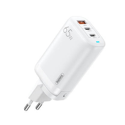 REMAX RP-U55 Territory Series 65W USB+Dual USB-C / Type-C Interface Fast Charger, Specification:EU Plug(White) - USB Charger by REMAX | Online Shopping South Africa | PMC Jewellery | Buy Now Pay Later Mobicred