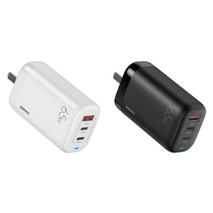 REMAX RP-U55 Territory Series 65W USB+Dual USB-C / Type-C Interface Fast Charger, Specification:CN Plug(White) - USB Charger by REMAX | Online Shopping South Africa | PMC Jewellery | Buy Now Pay Later Mobicred