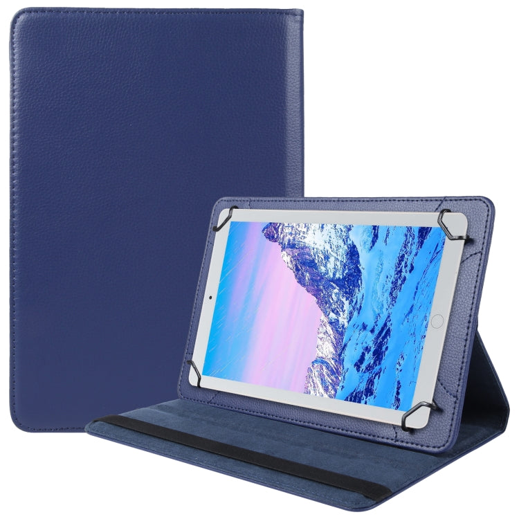 For 10 inch Tablet 360 Degree Rotation Litchi Texture Flip Leather Tablet Case(Blue) - 10 - 11 inch by PMC Jewellery | Online Shopping South Africa | PMC Jewellery | Buy Now Pay Later Mobicred