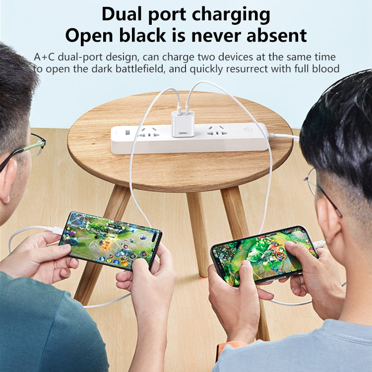 REMAX RP-U68 20W USB+USB-C/Type-C Dual Interface Fast Charger Set, Specification:US Plug(White) - USB Charger by REMAX | Online Shopping South Africa | PMC Jewellery | Buy Now Pay Later Mobicred