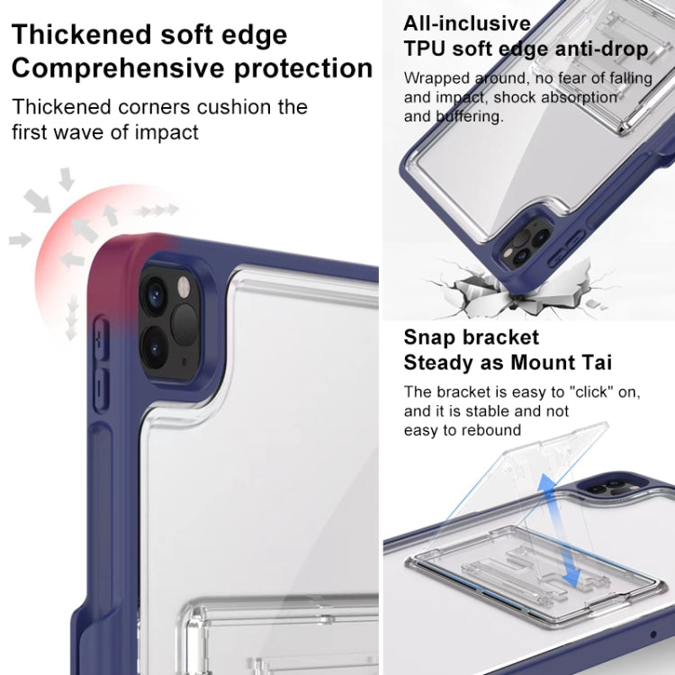 Mutural Transparent Holder Tablet Case For iPad Air 2022/ 2020 10.9(Navy Blue) - free shipping - PMc TechLife - Order now!