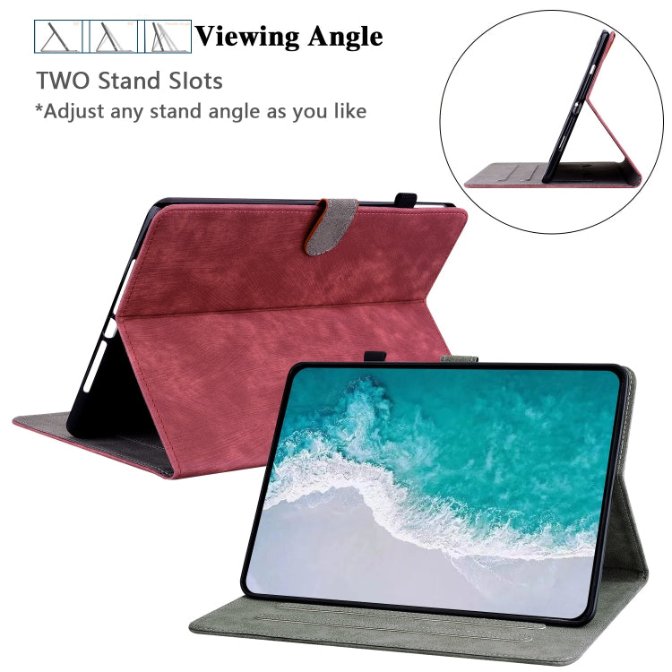 For Nokia T10 Tiger Pattern PU Tablet Case(Red) - Nokia by PMC TechLife | Online Shopping South Africa | PMC TechLife | Buy Now Pay Later Mobicred