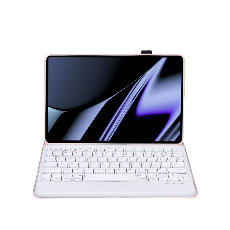 OP11-B Lambskin Texture Ultra-thin Bluetooth Keyboard Leather Case For OPPO Pad 11 inch(Pink) - Others Keyboard by PMC Jewellery | Online Shopping South Africa | PMC Jewellery