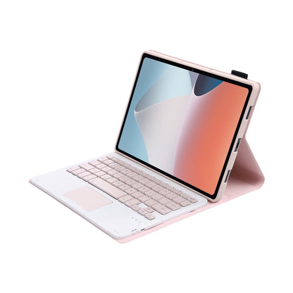 OP12-A Lambskin Texture Ultra-thin Bluetooth Keyboard Leather Case with Touchpad For OPPO Pad Air 10.4 inch(Pink) - Others Keyboard by PMC Jewellery | Online Shopping South Africa | PMC Jewellery