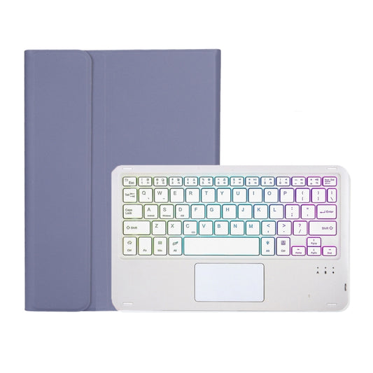 OP12-AS Lambskin Texture Ultra-thin Bluetooth Keyboard Leather Case with Touchpad & Backlight For OPPO Pad Air 10.4 inch(Purple) - Others Keyboard by PMC Jewellery | Online Shopping South Africa | PMC Jewellery