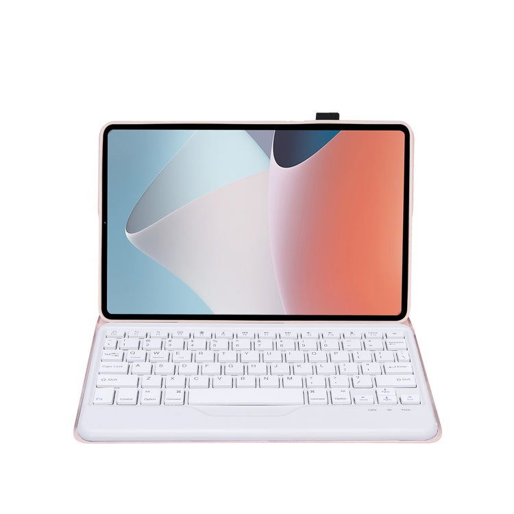 OP12-B Lambskin Texture Ultra-thin Bluetooth Keyboard Leather Case For OPPO Pad Air 10.4 inch(Pink) - Others Keyboard by PMC Jewellery | Online Shopping South Africa | PMC Jewellery