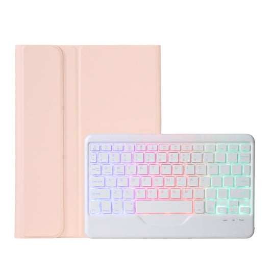 OP12-BS Lambskin Texture Ultra-thin Bluetooth Keyboard Leather Case with Backlight For OPPO Pad Air 10.4 inch(Pink) - Others Keyboard by PMC Jewellery | Online Shopping South Africa | PMC Jewellery