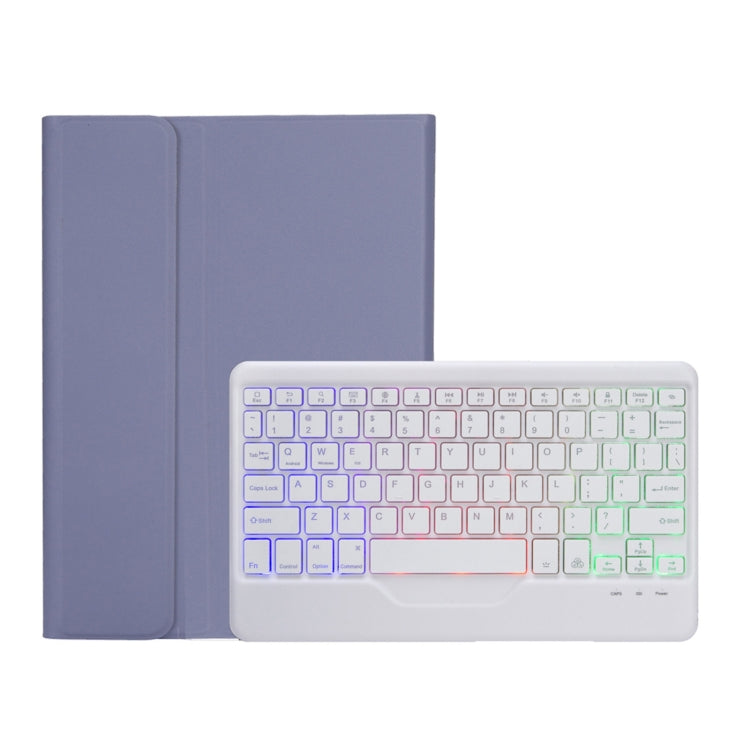 OP12-BS Lambskin Texture Ultra-thin Bluetooth Keyboard Leather Case with Backlight For OPPO Pad Air 10.4 inch(Purple) - Others Keyboard by PMC Jewellery | Online Shopping South Africa | PMC Jewellery