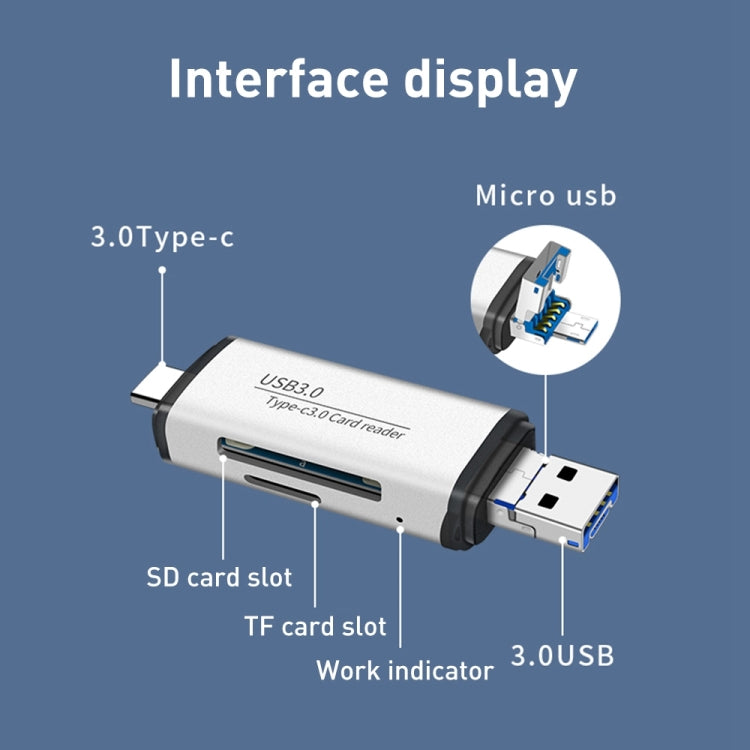 ADS-101 USB 3.0 Multi-function Card Reader(Silver) -  by PMC Jewellery | Online Shopping South Africa | PMC Jewellery | Buy Now Pay Later Mobicred