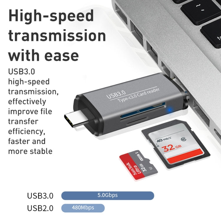 ADS-101 USB 3.0 Multi-function Card Reader(Silver) -  by PMC Jewellery | Online Shopping South Africa | PMC Jewellery | Buy Now Pay Later Mobicred