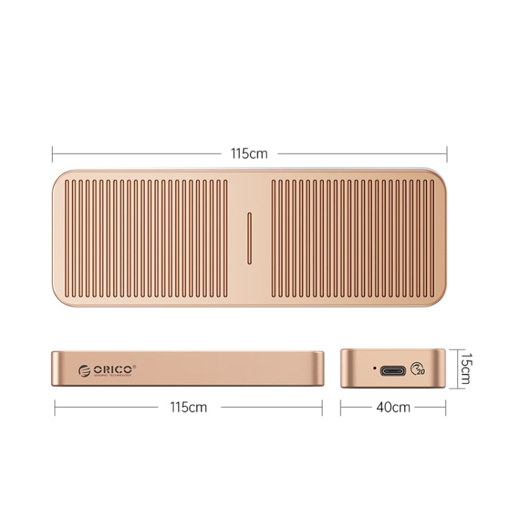 ORICO M223C3-G4-RG USB3.2 20Gbps M.2 NVMe SSD Enclosure(Gold) - HDD Enclosure by ORICO | Online Shopping South Africa | PMC Jewellery | Buy Now Pay Later Mobicred