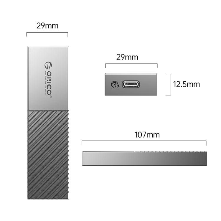 ORICO FV09C3-G2-GY 10Gbps USB3.2 Gen2 Type-C M.2 NVMe/NGFF(SATA) Dual Protocol SSD Enclosure(Grey) - HDD Enclosure by ORICO | Online Shopping South Africa | PMC TechLife