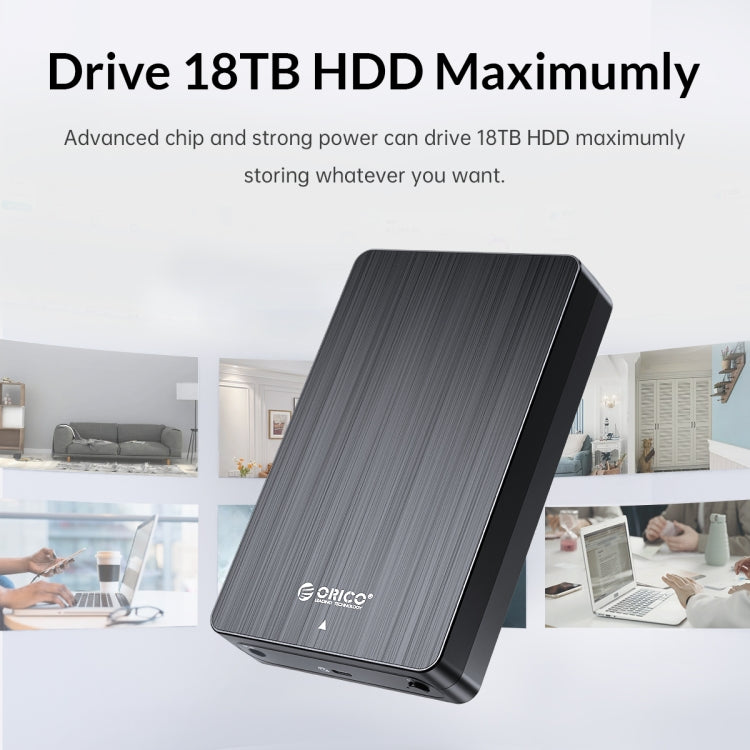 ORICO HM25C3 2.5 inch USB3.1 Gen1 Type-C Hard Drive Enclosure, Plug:UK Plug(Black) - HDD Enclosure by ORICO | Online Shopping South Africa | PMC Jewellery | Buy Now Pay Later Mobicred