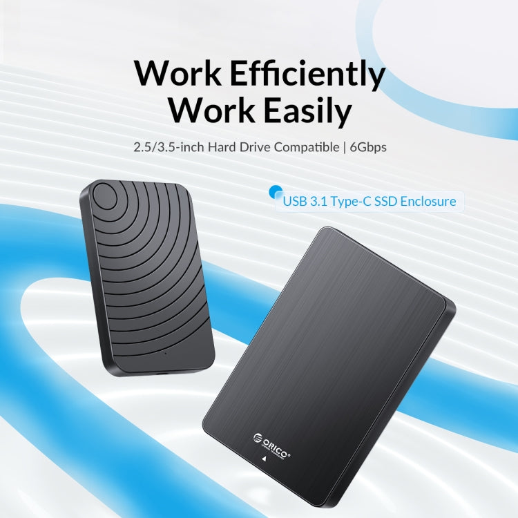 ORICO HM35C3 3.5 inch USB3.1 Gen1 Type-C Hard Drive Enclosure, Plug:US Plug(Black) - HDD Enclosure by ORICO | Online Shopping South Africa | PMC Jewellery | Buy Now Pay Later Mobicred