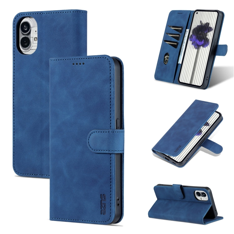 For Nothing Phone 1 AZNS Skin Feel Calf Texture Flip Leather Phone Case (Blue) - More Brand by AZNS | Online Shopping South Africa | PMC Jewellery | Buy Now Pay Later Mobicred