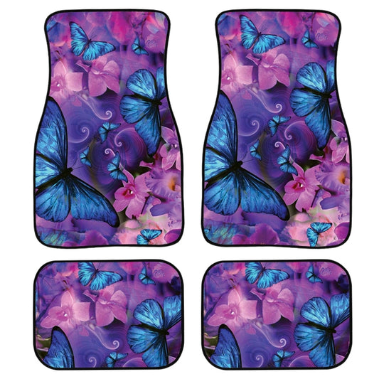 4 in 1 Butterfly Pattern Universal Printing Auto Car Floor Mats Set, Style:HN063 - Floor Mats by PMC Jewellery | Online Shopping South Africa | PMC Jewellery | Buy Now Pay Later Mobicred