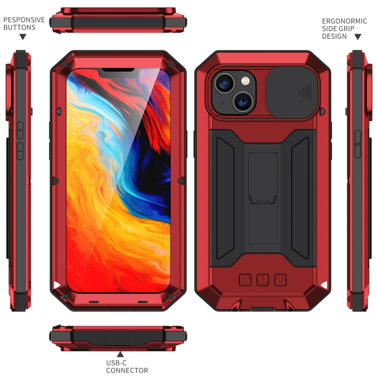 For iPhone 14 Plus R-JUST Shockproof Life Waterproof Dust-proof Case (Red) - iPhone 14 Plus Cases by R-JUST | Online Shopping South Africa | PMC Jewellery | Buy Now Pay Later Mobicred