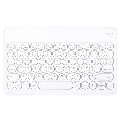 Round Cap Bluetooth Keyboard Leather Case with Pen Slot, without Touchpad For Samsung Galaxy Tab S7(Black+White Keyboard) - Samsung Keyboard by PMC Jewellery | Online Shopping South Africa | PMC Jewellery