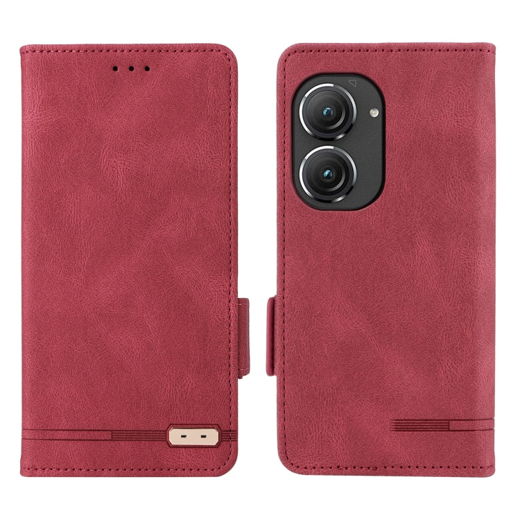 For Asus Zenfone 9 Magnetic Clasp Flip Leather Phone Case(Red) - ASUS Cases by PMC Jewellery | Online Shopping South Africa | PMC Jewellery