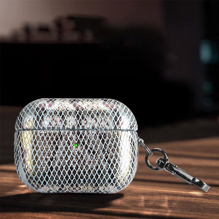 J01 Mesh Snakeskin Headphone Case For AirPods Pro(Silver) - For AirPods Pro by PMc TechLife | Online Shopping South Africa | PMc TechLife | Buy Now Pay Later Mobicred