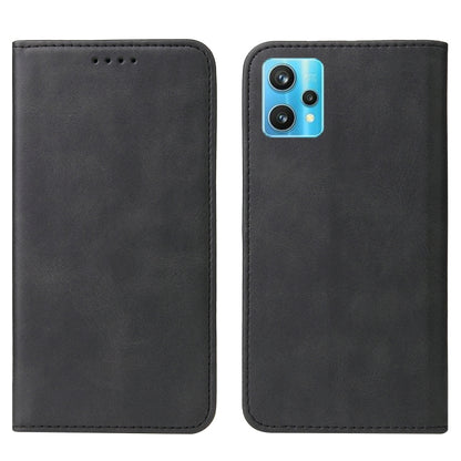 For Realme 9 Pro+ Magnetic Closure Leather Phone Case(Black) - OPPO Cases by PMC Jewellery | Online Shopping South Africa | PMC Jewellery | Buy Now Pay Later Mobicred