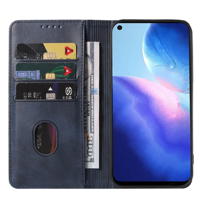 For OPPO Reno5 5G Magnetic Closure Leather Phone Case(Blue) - OPPO Cases by PMC Jewellery | Online Shopping South Africa | PMC Jewellery